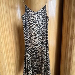 Ganni Silk Leopard Slip Dress